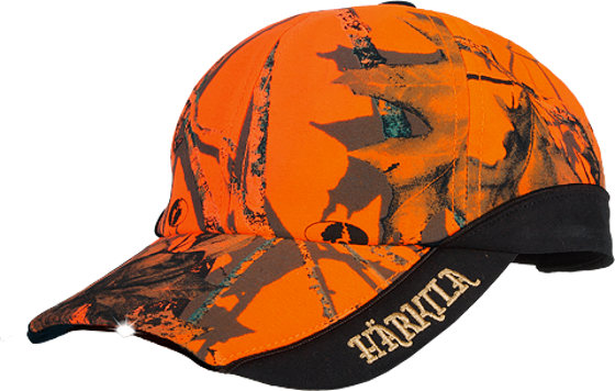 Härkila Safety cap orange/camo m. lys