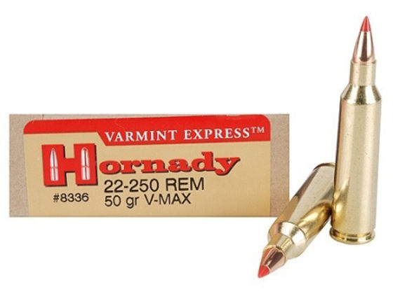 22-250 Hornady Varmint Express 50grs V-max 20pk.