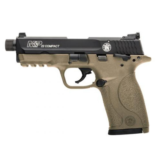 Smith & Wesson M&P22 Compact FDE 22lr Suppressor Ready