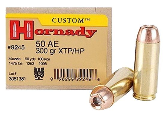 50 Action Express (AE) Hornady Custom  XTP 300grs. 20pk.