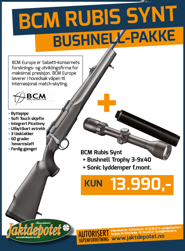 BCM Rubis, Bushnell 3-9x40, Sonic 45 Pakke