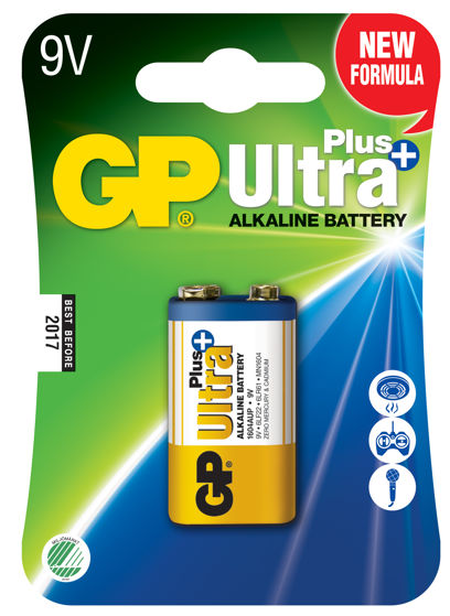 GP Alkaline Pluss 9V batteri (røykvarsler type)