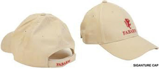 Fabarm SIGNATURE CAP BEIGE & RED LOGO - BRUSHED TWILL COTTON