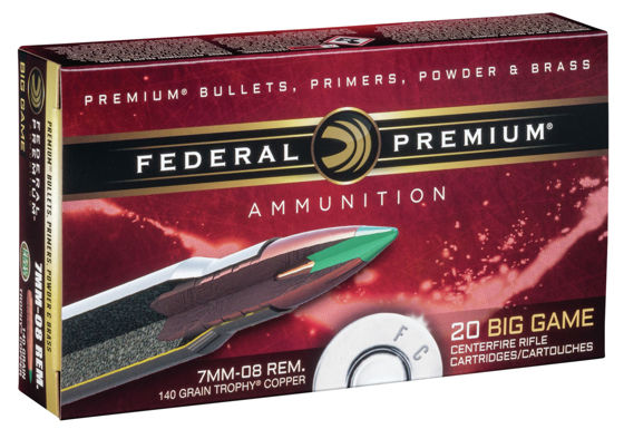 7-08 Rem Federal Premium Trophy Copper 140grs. 20pk.