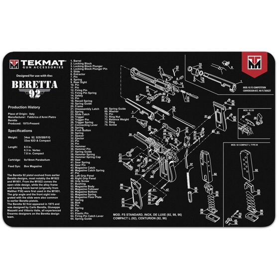 TekMat Pussematte Beretta 92-M9