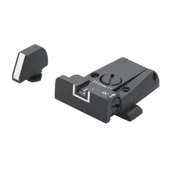 LPA SPR White outline adjustable sight Glock. For og baksikte