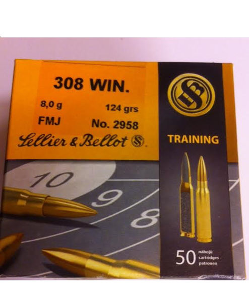 308Win Sellier&Bellot Training 8g/124grs FMJ 50pk.