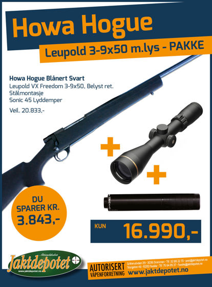 Bilde av Howa Hogue m/Leupold 3-9x50 kikkert, Sonic 45 pakke