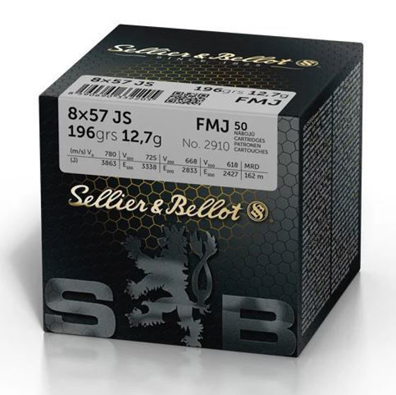 Bilde av 8x57 Sellier&Bellot Training FMJ 196 grains 50 pk.