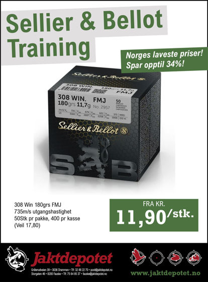 Bilde av 308 Win Sellier&Bellot Training 11,7g/180grs FMJ 50pk.
