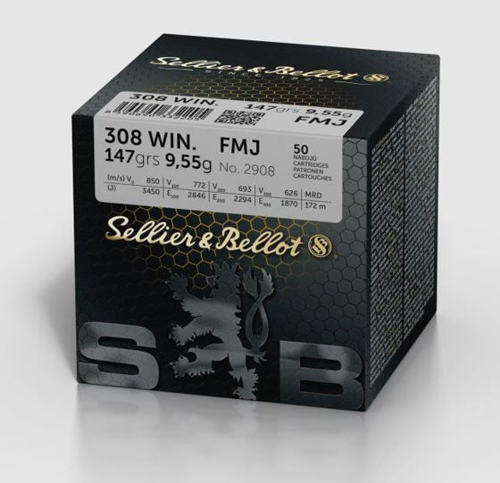 Bilde av 308 Win Sellier & Bellot 147grs FMJ 50pk