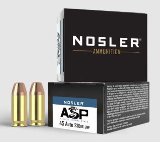 Bilde av 45 ACP Nosler ASP JHP Ammo 230grs. 50 pk.