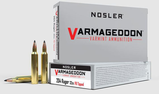 Bilde av 204 Ruger Nosler Varmageddon FB Tipped Ammo 32grs. 20 pk.