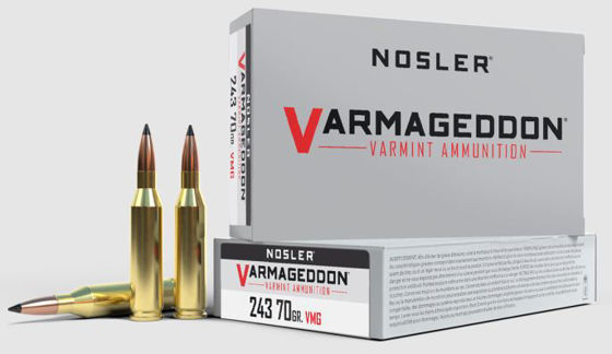 Bilde av 243 Win Nosler Varmageddon FB Tipped Ammo 70grs. 20 pk.