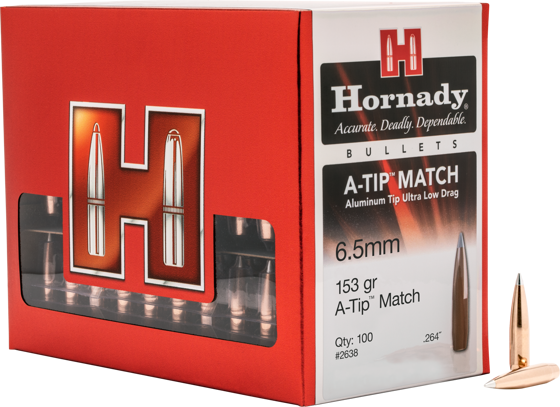 Bilde av .264 (6.5mm) 153 GR Hornady A-Tip. 100pk