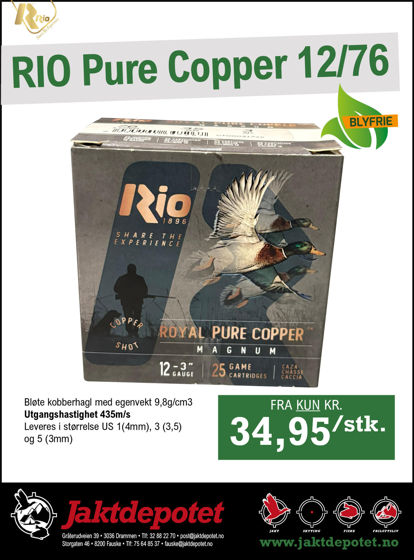 Bilde av 12/76 Rio Pure Copper 35g, 25pk No-