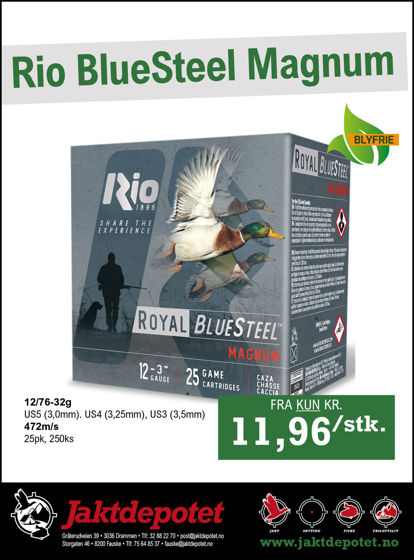 Bilde av 12/76 Rio Bluesteel Magnum 32g. 25pk, US