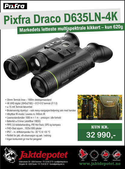 Bilde av Pixfra Draco D635LN-4K,Termisk/Digital kikkert m.LRF 640*512